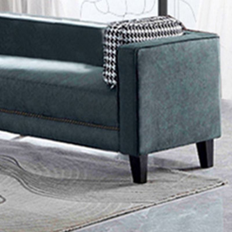 Hedendaagse donkergroene bank Tuxedo Arm Faux Leather Lederen Room Band