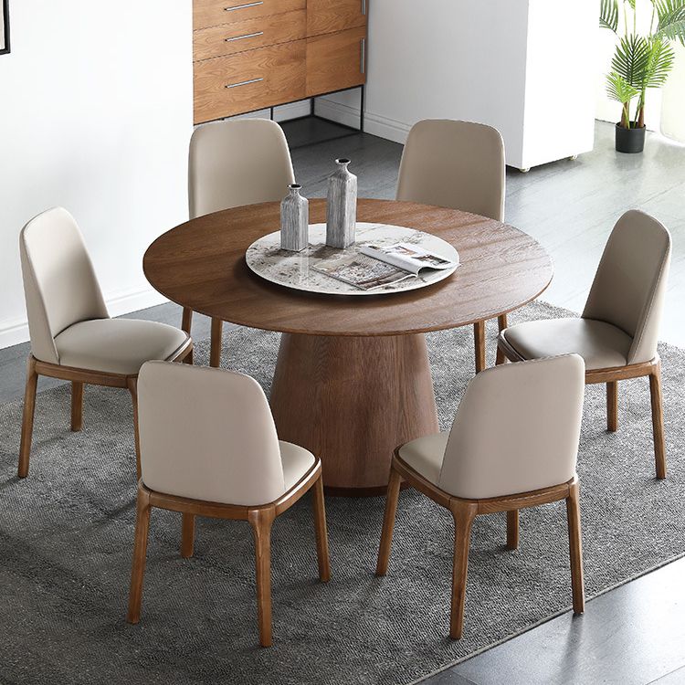 Solid Wood Dining Table Modern Round Dining Table with Pedestal Base Clearhalo 'Dining Tables & Seating' 'Dining Tables' 'dining_table' 'furn' 'furn_dining_table' 'Furniture' 'Kitchen & Dining Furniture' 1200x1200_8d7f0762-434f-4529-896b-fa728e32aff1