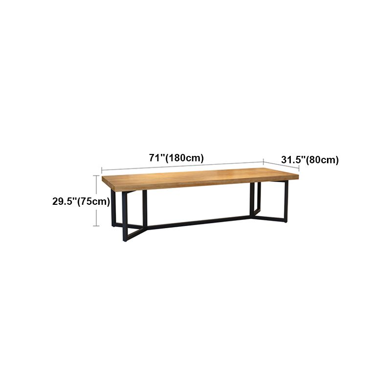 Solid Wood Dining Table Industrial Rectangle Dining Table with Black Frame Clearhalo ' dining_table' 'Dining Tables & Seating' 'Dining Tables' 'furn' 'furn_dining_table' 'Furniture' 'furniture_dining_table' 'Kitchen & Dining Furniture' 'kitchen&dining_furn' 'kitchen' 'kitchen_dining_table' 1200x1200_8d7fd8d8-75db-4cc7-950c-700ab8b4f726