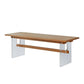 Rectangular Solid Wood Dining Table Modern Brown Furniture with Trestle Base for Home