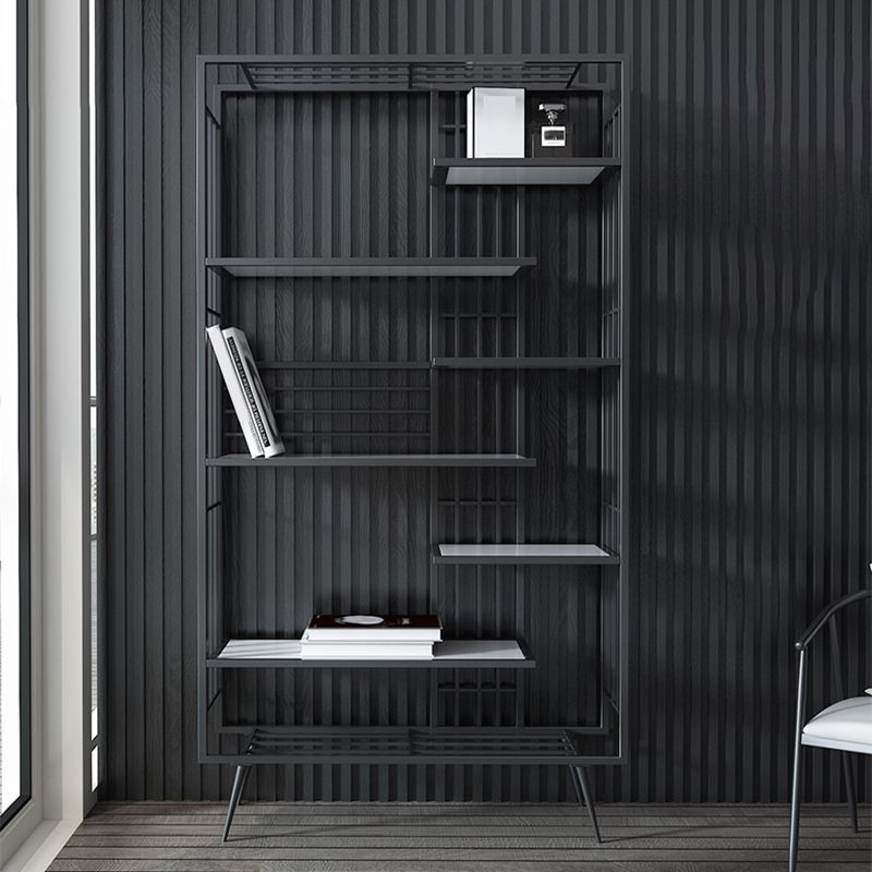 6 open shelves Bookcase Light Luxury Steel Bookshelf for Study Room