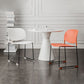 Contemporary Style Armless Chair Plastic Dining Chair with Metal Base