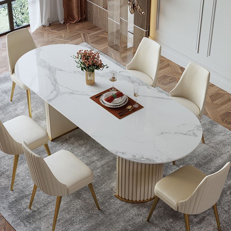 Glam Style Faux Leather Chair Armless Side Chairs with Metal Legs Clearhalo 'Dining Chairs' 'Dining Tables & Seating' 'dining_chair' 'furn' 'furn_dining_chair' 'Furniture' 'Kitchen & Dining Furniture' 1200x1200_8d8315ff-85db-4bf8-9f62-a105ebbbb585