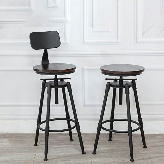 Moderno de estilo redondo Round Barstool Taburete de mostrador de madera con patas de madera