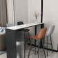 White Modern Style Table in Faux Marble and Metal with Shelf Bar Table Clearhalo 'Bar Furniture' 'Bar Tables' 'bar_tables' 'furn' 'furn_bar_tables' 'Furniture' 'furniture_bar_tables' 'Kitchen & Dining Furniture' 1200x1200_8d862078-19ea-4003-af53-cbef50651ae2