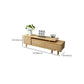 Console multimediale moderna Console TV in legno di gomma con 2 cassetti e ante