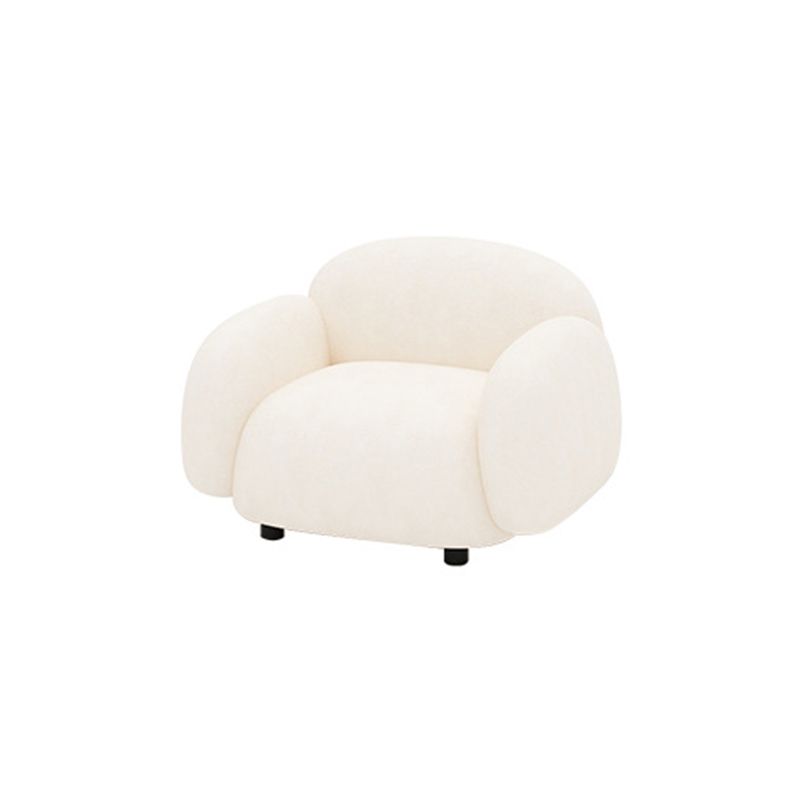 Square Arm Wool Sofa Modern Style 1/2/3-Seater Sofa in White