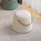 Contemporary Round Couch Ottoman Plain Cotton Water Resistant Target Pouf