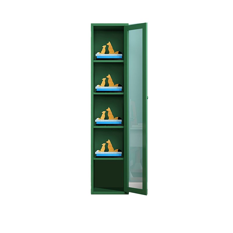 Contemporary Storage Cabinet Antique Finish Side Cabinet with Glass Paned Clearhalo 'Cabinets & Chests' 'cabinets_chests' 'furn' 'furn_cabinets_chests' 'Furniture' 'Living Room Furniture' 1200x1200_8d8a2472-199c-450d-83b9-520f738e9ed9