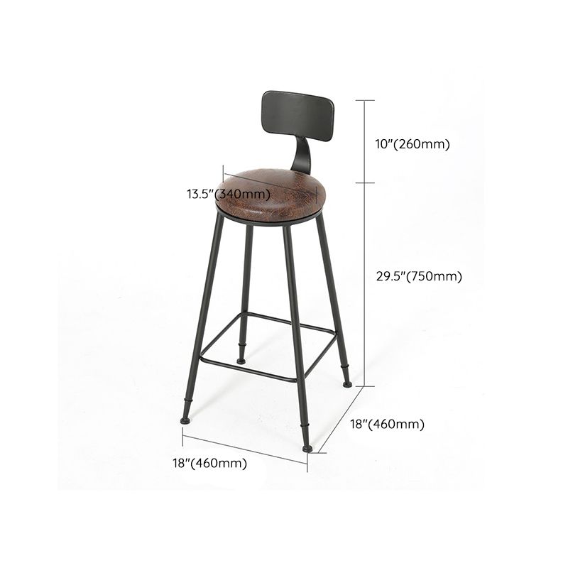 Armless Dining Stool Contemporary Bar Stool with Black Metal Base Clearhalo 'Bar Furniture' 'Bar Stools' 'bar_stools' 'furn' 'furn_bar_stools' 'Furniture' 'Kitchen & Dining Furniture' 1200x1200_8d8a4fa1-29ce-4a9f-9c33-7f7e37f5bf5e