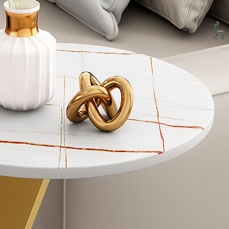 Glam Round Side Table 17.7-inch Metal C End Table for Living Room