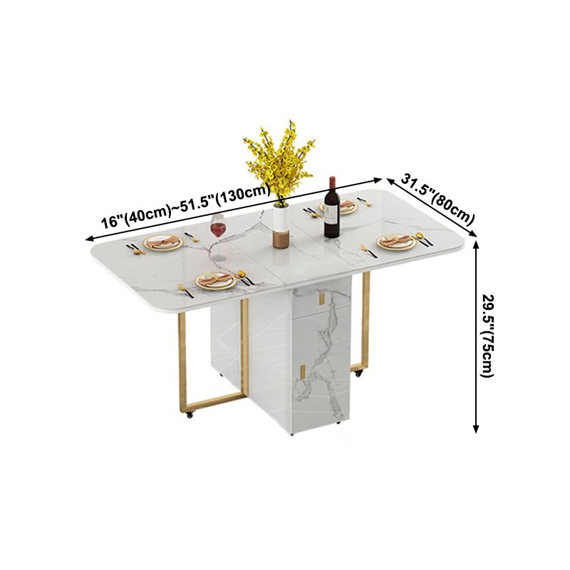 Modern Style Dining Table White Sintered Stone Drop-Leaf Dining Table for Home Use Clearhalo ' dining_table' 'Dining Tables & Seating' 'Dining Tables' 'furn' 'furn_dining_table' 'Furniture' 'furniture_dining_table' 'Kitchen & Dining Furniture' 'kitchen&dining_furn' 'kitchen' 'kitchen_dining_table' 1200x1200_8d8d5c06-99f9-40b3-89a8-4255c846dd7b