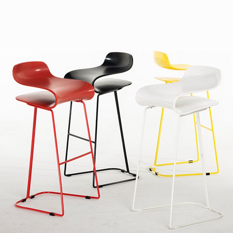 Nordic Stainless Steel Simple Barstool Low Back Indoor Tall Stool with Plastic Seat Clearhalo 'Bar Furniture' 'Bar Stools' 'bar_stools' 'furn' 'furn_bar_stools' 'Furniture' 'furniture_bar_stools' 'Kitchen & Dining Furniture' 1200x1200_8d8f5c9e-fc67-461c-9e1b-827774ca1f7f