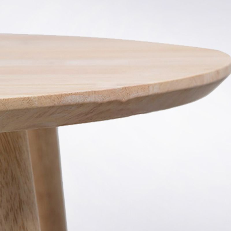 Dia 15.75" Wood Round End Table Natural Nordic 3 Legs Side Table