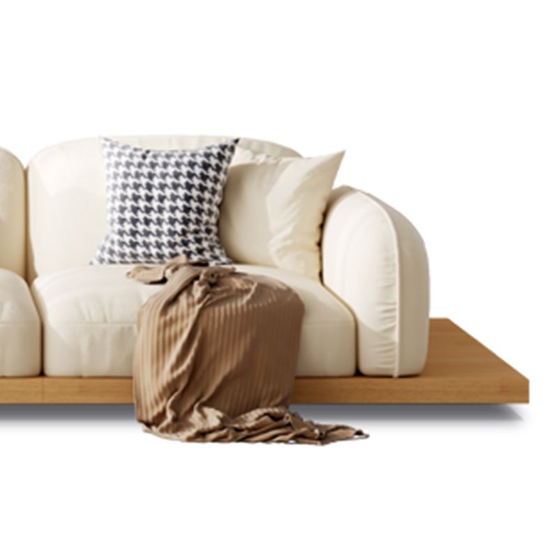 Divano sezionale di velluto contemporaneo con cuscini posteriori e braccia quadrate