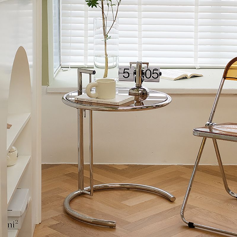 Mesa lateral metálica C de Metálica Tabla de vidrio de vidrio contemporáneo