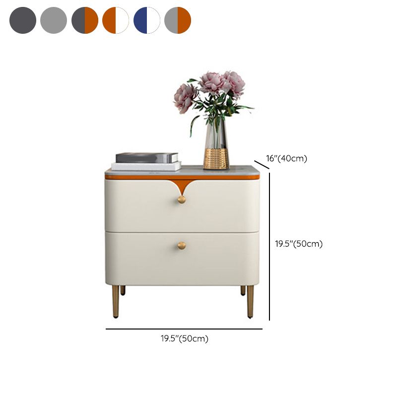 Stone Bed Nightstand Contemporary Bedside Cabinet with 2 Drawers Clearhalo 'Bedroom Furniture' 'furn' 'furn_night_stand' 'Furniture' 'night_stand' 'Nightstands' 1200x1200_8d920747-e017-4104-944b-66906046c547