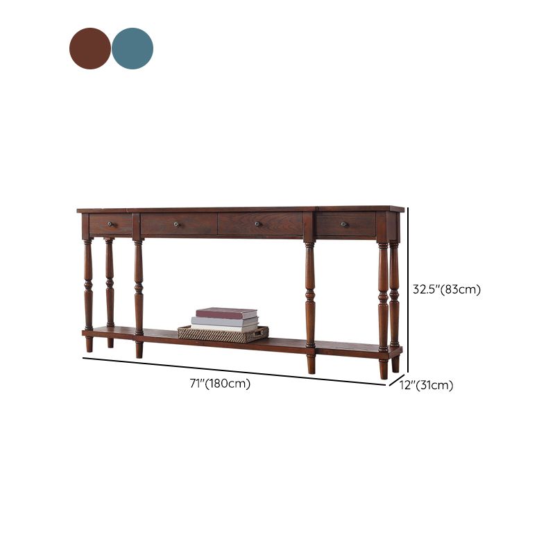 Mid Century Modern Wood Console Table Drawers Included Console Sofa Table for Hall