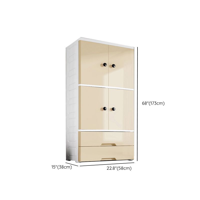 Armoire en plastique Style Teen Style Simple Rectangular Bedroom Armorage de garde-robe