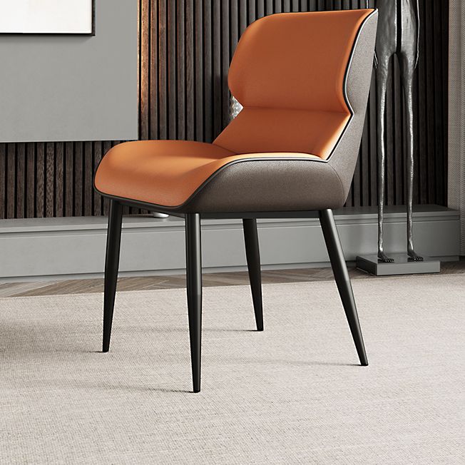 Scandinavian Style Leather Dining Chairs Wingback Arm Dining Side Chairs for Home Use Clearhalo ' kitchen&dining_furn' 'Dining Chairs' 'Dining Tables & Seating' 'dining_chair' 'furn' 'furn_dining_chair' 'Furniture' 'furniture_dining_chair' 'Kitchen & Dining Furniture' 'kitchen' 1200x1200_8d95e2dd-1177-44b3-91c1-775af2d040ae