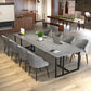 Stone Double Pedestal Table Industrial Dining Table Rectangle for Kitchen Home Clearhalo ' dining_table' 'Dining Tables & Seating' 'Dining Tables' 'furn' 'furn_dining_table' 'Furniture' 'furniture_dining_table' 'Kitchen & Dining Furniture' 'kitchen&dining_furn' 'kitchen' 'kitchen_dining_table' 1200x1200_8d978ec9-9cec-4c51-a45c-e6c7165690d0
