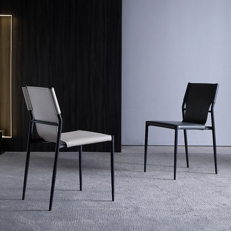 Modern Style Metal Chairs Armless Chair for Kitchen with Metal Legs