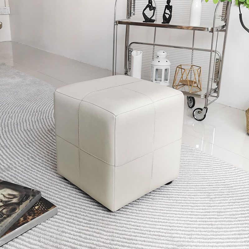 Luxury Pouf Ottoman Genuine Leather Upholstered Solid Color Square Ottoman Clearhalo 'furn' 'furn_ottomans_poufs' 'Furniture' 'Living Room Furniture' 'Ottomans & Poufs' 'ottomans_poufs' 1200x1200_8d9b1dba-356e-429c-a8f9-6c735a96dfac