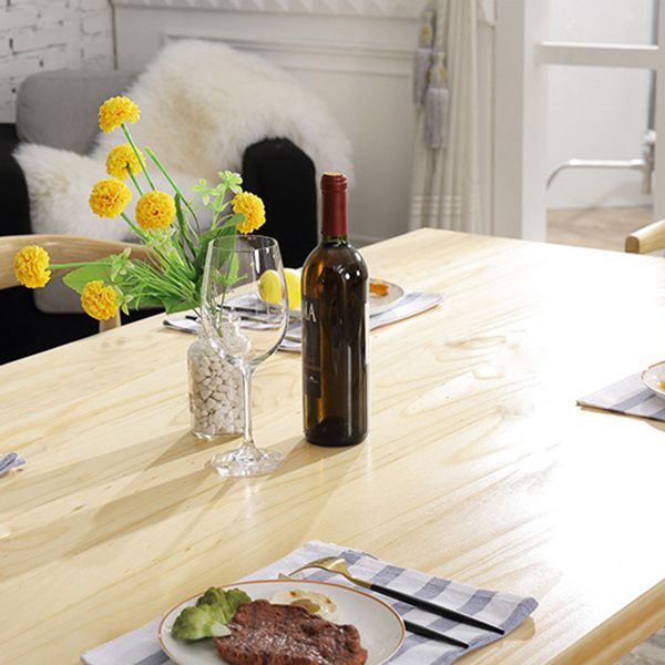 Contemporáneo 1/2/5 Piezas Muebles Rectángulo Comedor de madera maciza Juego en natural