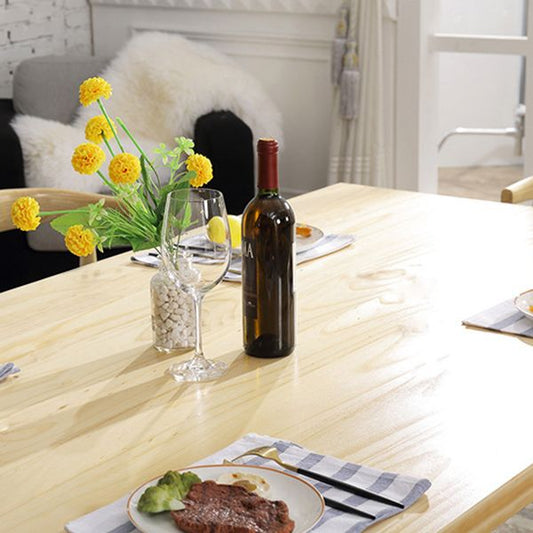 Contemporáneo 1/2/5 Piezas Muebles Rectángulo Comedor de madera maciza Juego en natural