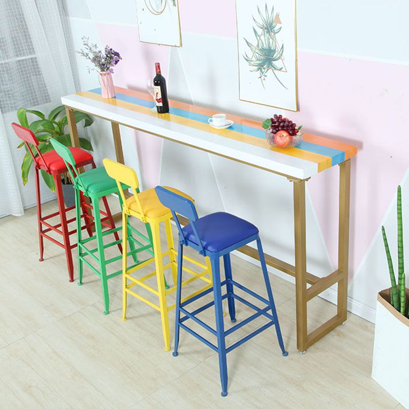 Industrial Wood Bar Table with Rectangle Table Top Trestle Table - 42" H Clearhalo 'Bar Furniture' 'Bar Tables' 'bar_tables' 'furn' 'furn_bar_tables' 'Furniture' 'furniture_bar_tables' 'Kitchen & Dining Furniture' 1200x1200_8d9be081-4fac-407a-a026-dae30ba5762d