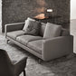 Grijze 3-zits sqaure arm bank sofa eigentijdse slipcovered bank met 3 kussens