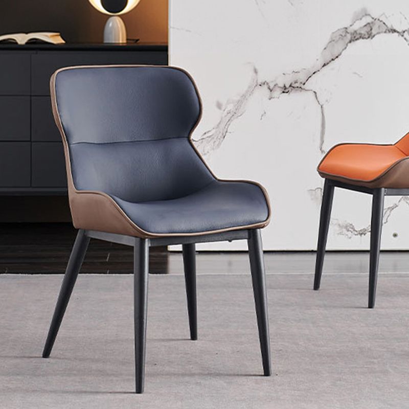 Upholstered Dining Chair Faux Leather and Metal Dining Room Chair Clearhalo 'Dining Chairs' 'Dining Tables & Seating' 'dining_chair' 'furn' 'furn_dining_chair' 'Furniture' 'Kitchen & Dining Furniture' 1200x1200_8d9d7e1e-c94f-4c2e-b9bd-38416b3af0ac