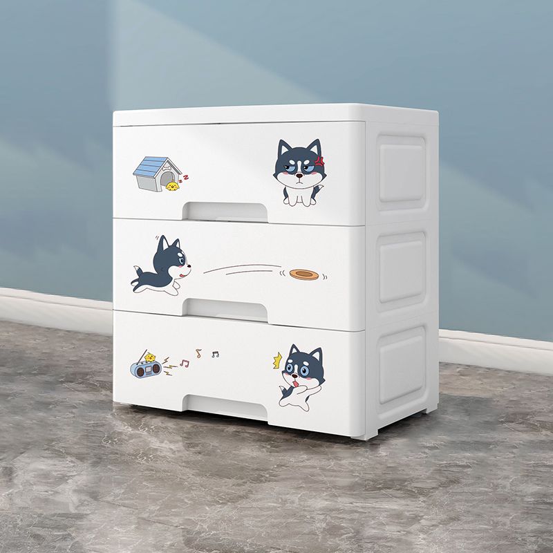 Eigentijdse garderobe witte kleur plastic garderobe kast met laden