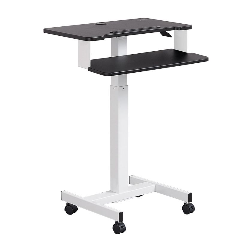 Rectangular Shaped Ambulatory Laptop Table Wood Writing Desk in Black/White Clearhalo 'furn' 'furn_office_desk' 'Furniture' 'Office Desks' 'Office Furniture' 'office_desk' 1200x1200_8d9f5439-7723-40e6-863a-1b338f137f34