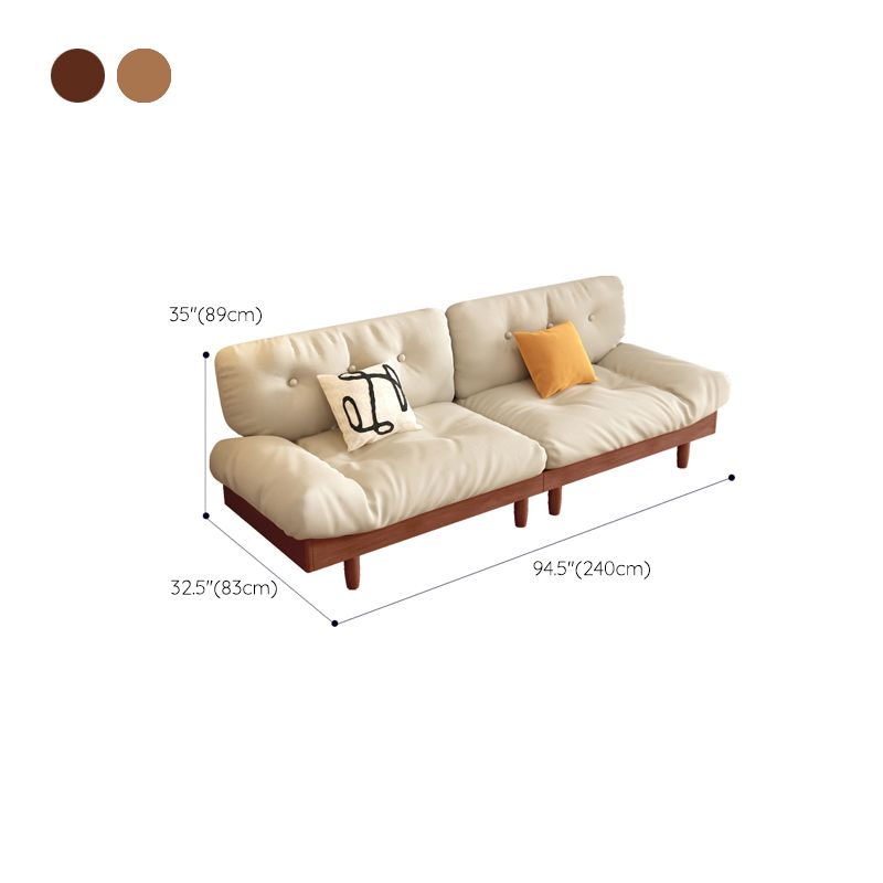Scandinavian Solid Color Sofa 32.67" Wide Armless Tufted Back Sofa