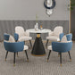 Glam 1/2/3/4/5 Pieces Dinette Set with White Sintered Stone Top Round Dining Table Set Clearhalo 'Dining Room Sets' 'Dining Tables & Seating' 'dining_room_set' 'furn' 'furn_dining_room_set' 'Furniture' 'furniture_dining_room_set' 'Kitchen & Dining Furniture' 1200x1200_8da18106-51cb-482f-a110-e3f162e7f269