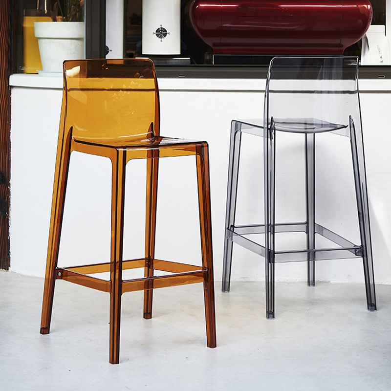 Contemporary Acrylic Low Back Armless Bar Stool with Footrest Clearhalo 'Bar Furniture' 'Bar Stools' 'bar_stools' 'furn' 'furn_bar_stools' 'Furniture' 'Kitchen & Dining Furniture' 1200x1200_8da1f629-f4ee-4cf8-8da7-60b886d891b9