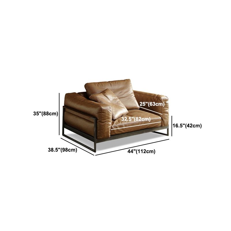 Square Arm Sofa Modern Sofa 38.58" D x 34.64" H Sofa with Pillow Clearhalo 'furn' 'furn_sofas' 'Furniture' 'Living Room Furniture' 'Sofa' 'sofas' 1200x1200_8da29781-1d84-4e42-b16e-17a54140222f