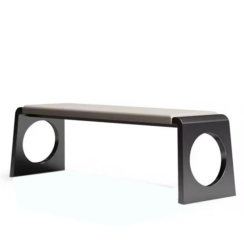 Glam Rectangle Seating Bench Cushioned Backless Entryway Bench - Clearhalo