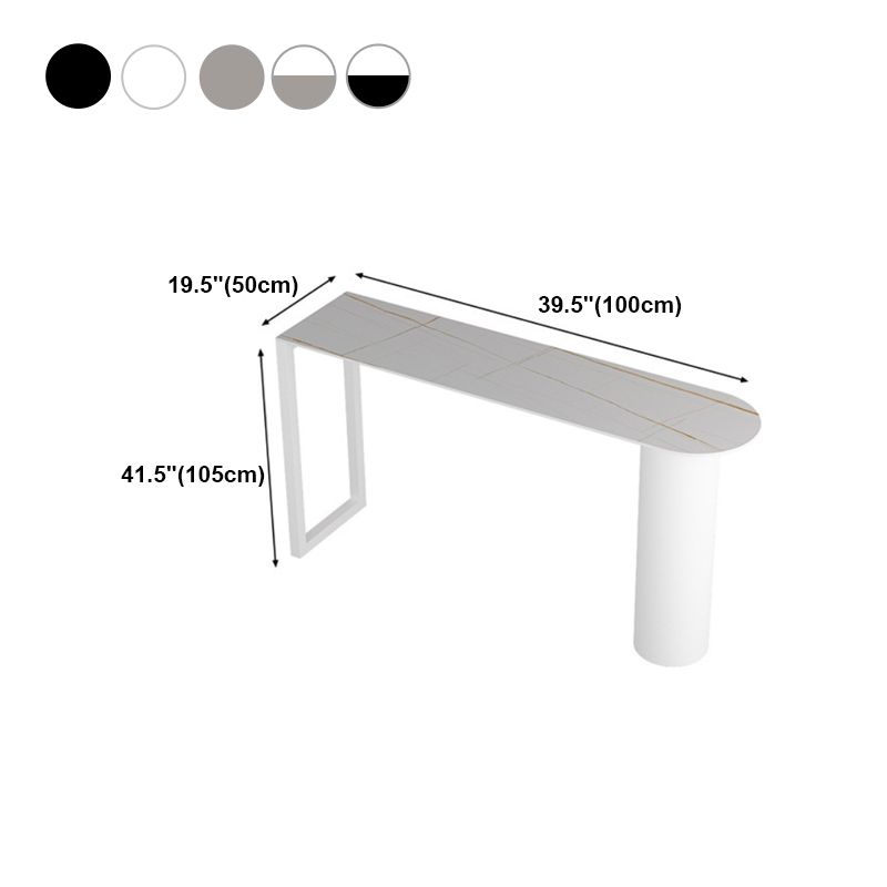 Stone Bar Dining Table Modern Bar Table with Double Pedestal Base for Kitchen Dining Room Clearhalo 'Bar Furniture' 'Bar Tables' 'bar_tables' 'furn' 'furn_bar_tables' 'Furniture' 'furniture_bar_tables' 'Kitchen & Dining Furniture' 1200x1200_8da49283-112e-4976-9865-473d430e07fb