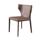 Modern Simple Side Chair Leather Kitchen Dining Chair with Metal Base