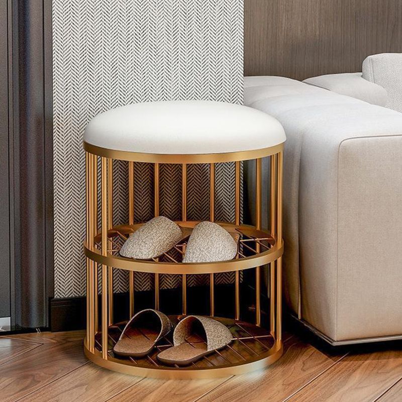 Glam Cylinder Shape Pouf Chair Plain Velvet with Bottom Rack Storage Pouf Clearhalo 'furn' 'furn_ottomans_poufs' 'Furniture' 'Living Room Furniture' 'Ottomans & Poufs' 'ottomans_poufs' 1200x1200_8da68597-0b59-4ce3-b9c2-361d74fb3582