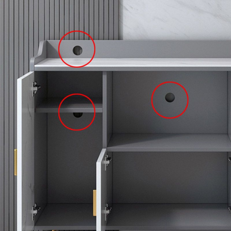 Stone Top Sideboard Modern Engineered Wood Side Board for Kitchen Use Clearhalo 'buffet_sideboard' 'Buffets & Sideboards' 'furn' 'furn_buffet_sideboard' 'Furniture' 'Kitchen & Dining Furniture' 1200x1200_8da8a22e-f3fd-4855-a7ed-18f29d4a389c