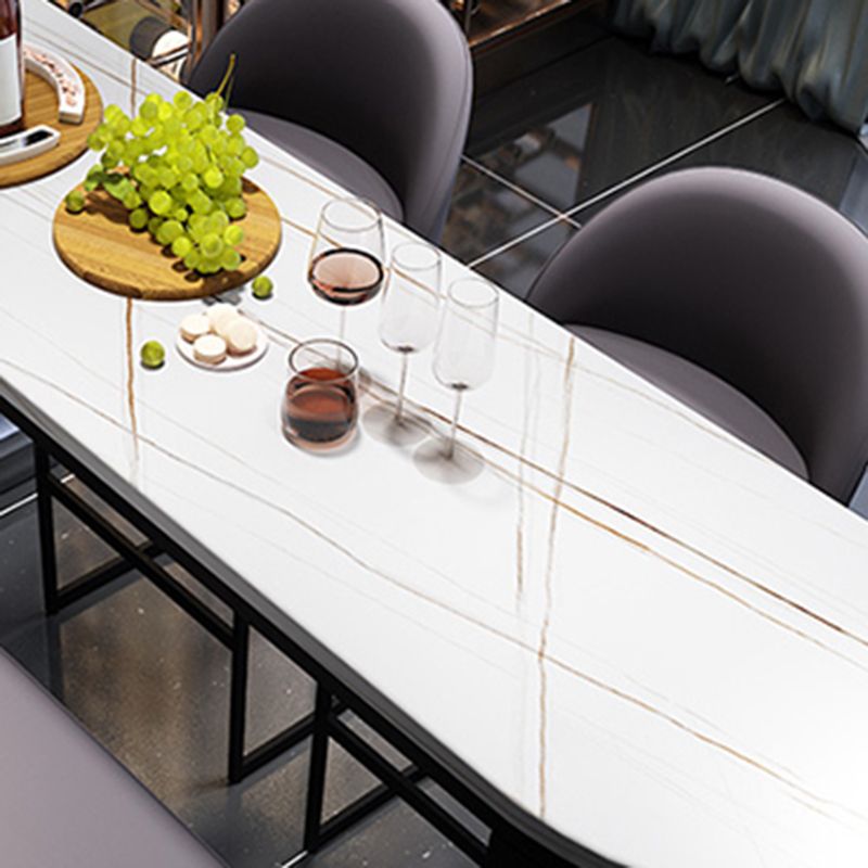 Modern Black and White Event and Cocktail Table Marble Storage Counter Table Clearhalo 'Bar Furniture' 'Bar Tables' 'bar_tables' 'Furniture' 'furniture_bar_tables' 'Kitchen & Dining Furniture' 'kitchen&dining_furn' 'kitchen' 1200x1200_8da970a3-2b45-46df-a9f1-03e4660723d9
