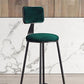 Contemporary Counter Bar Stool Backrest Velvet Bar Stool with Footrest, Iron Base Clearhalo 'Bar Furniture' 'Bar Stools' 'bar_stools' 'furn' 'furn_bar_stools' 'furniture_bar_stools' 'Kitchen & Dining Furniture' 'kitchen&dining_furn' 'kitchen' 'kitchen_furn' Furniture' 1200x1200_8dab3c1c-c44c-422d-89ea-90296e000391