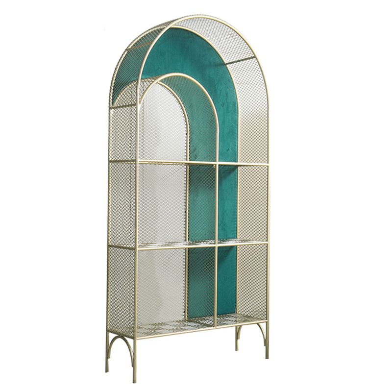 Metal 3 Shelf Shelf Bookcase Gold and Black Bookshelf 11.8" Wide