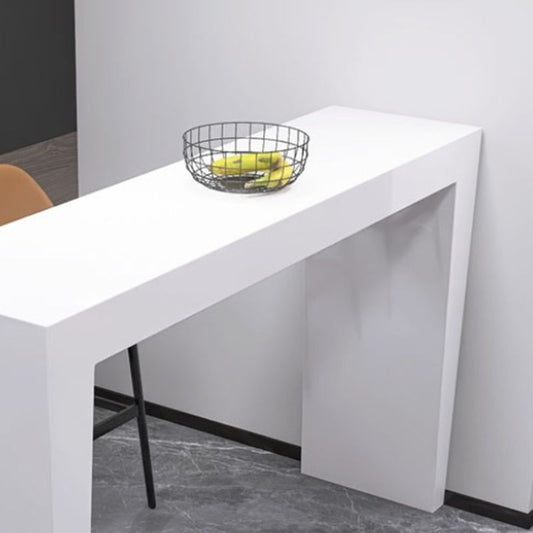 Zeitgenössischer Stil Bar Tisch weißer Holzbarttisch mit doppelter Sockelbasis