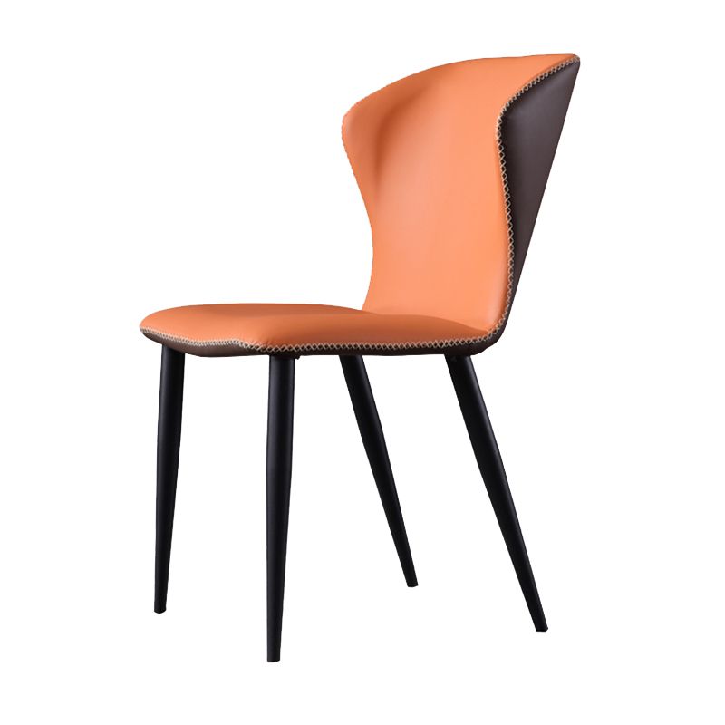 Contemporary Leather Dining Side Chair Wingback Side Chair for Brasserie Clearhalo ' kitchen&dining_furn' 'Dining Chairs' 'Dining Tables & Seating' 'dining_chair' 'furn' 'furn_dining_chair' 'Furniture' 'furniture_dining_chair' 'Kitchen & Dining Furniture' 'kitchen' 1200x1200_8dadf62b-ed6a-4d22-ba07-fe8489845bd8