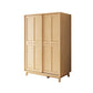 Contemporary Rubberwood Storage Cabinet Sliding Door Cabinet with Legs