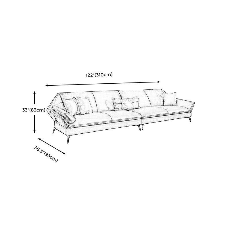 Down Fill Cushions Leather Living Room Pillow Top Arm Modular Sofa & Chaise Clearhalo 'furn' 'furn_sectionals' 'Furniture' 'furniture_sectionals' 'kitchen' 'kitchen_sectionals' 'Living Room Furniture' 'Sectionals' 1200x1200_8daff61c-ecea-4eb3-9881-76406bdeaedf